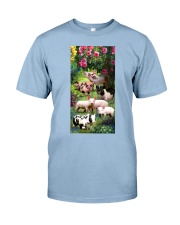 Pigs roses gift for pig lover Premium Fit Mens Tee tile