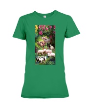 Pigs roses gift for pig lover Premium Fit Ladies Tee tile