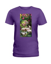 Pigs roses gift for pig lover Ladies T-Shirt tile