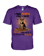 Chihuahua I hug people that I hate Gift for you V-Neck T-Shirt tile