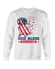 Dachshund God bless America Gift for u Crewneck Sweatshirt tile