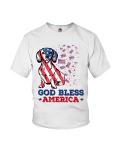 Dachshund God bless America Gift for u Youth T-Shirt tile