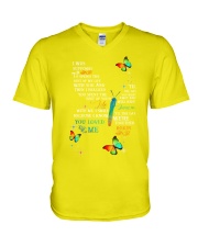 Widow butterfly we are together again V-Neck T-Shirt tile