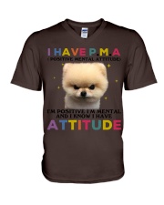 Pomeranian i have attitude pomeranian lovers V-Neck T-Shirt tile