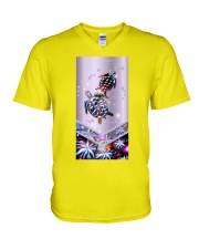 Turtle love gift for ocean lover V-Neck T-Shirt tile