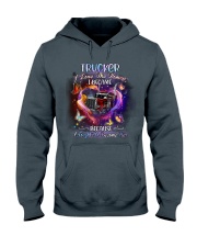 Trucker I love the woman Gift for you Hooded Sweatshirt tile