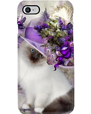 Cat purple tiny flowers cat lover cat moms Phone Case tile