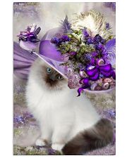 Cat purple tiny flowers cat lover cat moms Vertical Poster tile