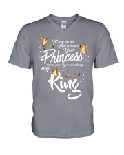 Butterfly your princess misses you V-Neck T-Shirt tile