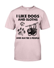 Sloth and dog three people Premium Fit Mens Tee tile