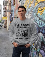 Sloth and dog three people Crewneck Sweatshirt lifestyle-unisex-sweatshirt-front-2