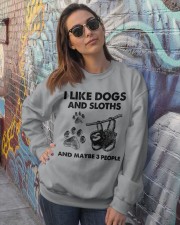 Sloth and dog three people Crewneck Sweatshirt lifestyle-unisex-sweatshirt-front-3