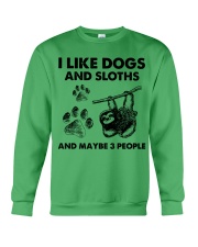 Sloth and dog three people Crewneck Sweatshirt tile