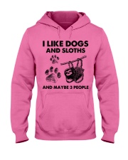 Sloth and dog three people Hooded Sweatshirt tile