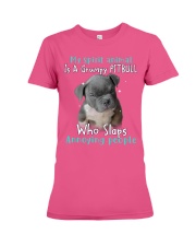 Pitbull annoying people pitbull lover dog moms Premium Fit Ladies Tee tile