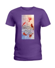 Cardinal bird Heaven in home Gift for you Ladies T-Shirt tile