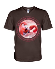 Flamingo no matter bird lover V-Neck T-Shirt tile