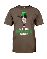 Cat let the shenanigans begins cat lover Classic T-Shirt tile