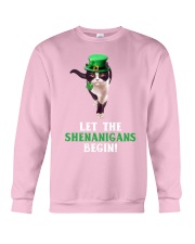 Cat let the shenanigans begins cat lover Crewneck Sweatshirt tile