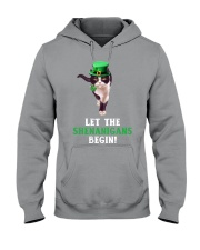 Cat let the shenanigans begins cat lover Hooded Sweatshirt tile
