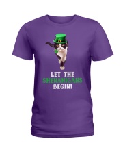 Cat let the shenanigans begins cat lover Ladies T-Shirt tile