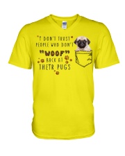 People woof back at pugs Gift for you V-Neck T-Shirt tile