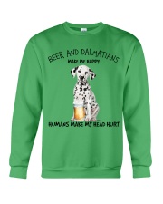 Dalmatian And Beer make me happy Gift for you Crewneck Sweatshirt tile