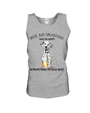 Dalmatian And Beer make me happy Gift for you Unisex Tank tile