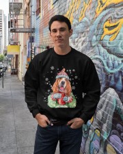 Basset hound warm winter christmas dog lover Crewneck Sweatshirt lifestyle-unisex-sweatshirt-front-2