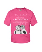 Bulldog to my husband dog lover Youth T-Shirt tile