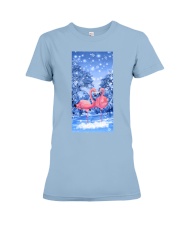 Flamingo winter sky phone case Premium Fit Ladies Tee tile
