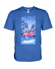 Flamingo winter sky phone case V-Neck T-Shirt tile
