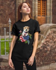 Jack Russell 02 on Rose Gift for you Classic T-Shirt apparel-classic-tshirt-lifestyle-06