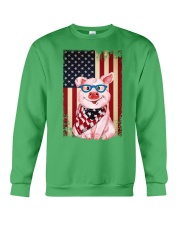 Pig smile flag pig lovers Crewneck Sweatshirt tile