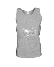 Butterfly cool skull shadow Unisex Tank tile
