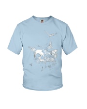 Butterfly cool skull shadow Youth T-Shirt tile