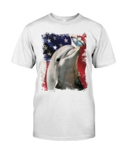 Dolphin butterfly on nose dolphin lover Classic T-Shirt front