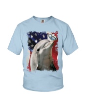 Dolphin butterfly on nose dolphin lover Youth T-Shirt tile