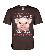 Pig annoying people pig lovers V-Neck T-Shirt tile
