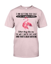 Flamingo getting too old bird lover Premium Fit Mens Tee tile