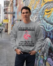 Flamingo getting too old bird lover Crewneck Sweatshirt lifestyle-unisex-sweatshirt-front-2