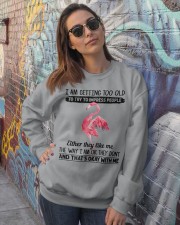 Flamingo getting too old bird lover Crewneck Sweatshirt lifestyle-unisex-sweatshirt-front-3