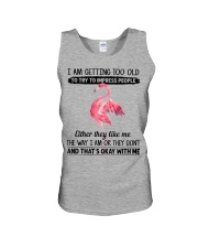 Flamingo getting too old bird lover Unisex Tank tile