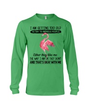 Flamingo getting too old bird lover Long Sleeve Tee tile