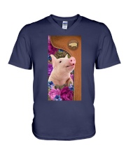 Pig magical gift for pig lover V-Neck T-Shirt tile