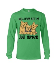 Yorkshire terrier dogs never bite me Long Sleeve Tee tile