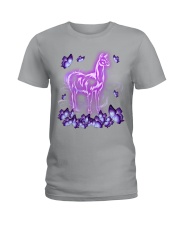Llama magical purple llama lovers Ladies T-Shirt tile