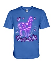 Llama magical purple llama lovers V-Neck T-Shirt tile