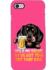 Dachshund hold my drink Phone Case tile