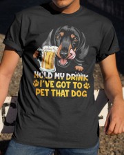 Dachshund hold my drink Classic T-Shirt apparel-classic-tshirt-lifestyle-28